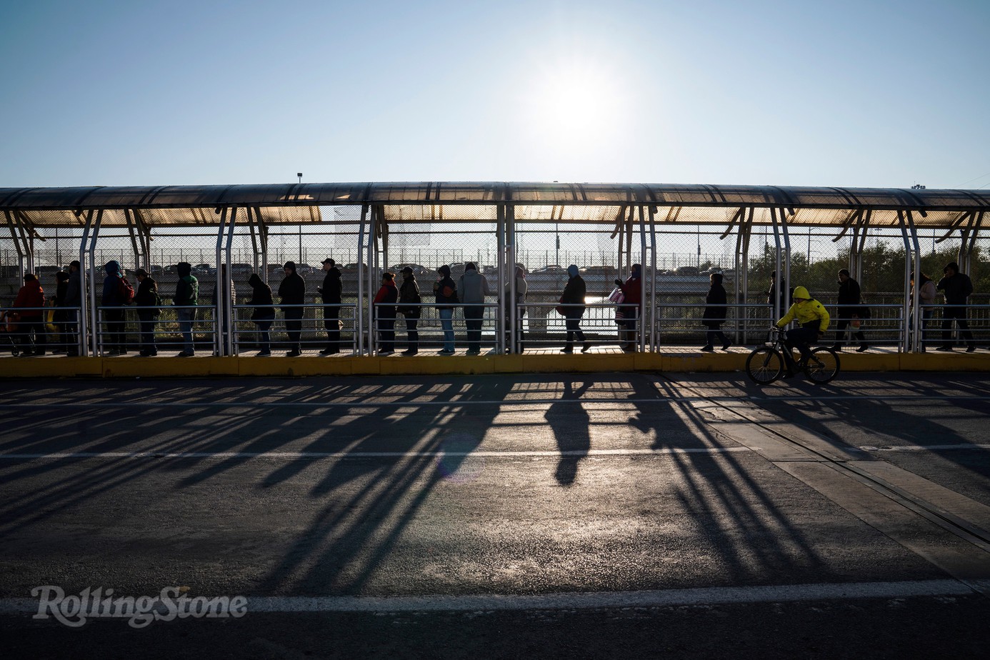 People wait in the McAllen-Hidalgo-Reynosa International Bridge to cross to the United States on Dec. 10, 2018. Verónica G. Cárdenas for Rolling Stone